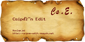 Csipán Edit névjegykártya